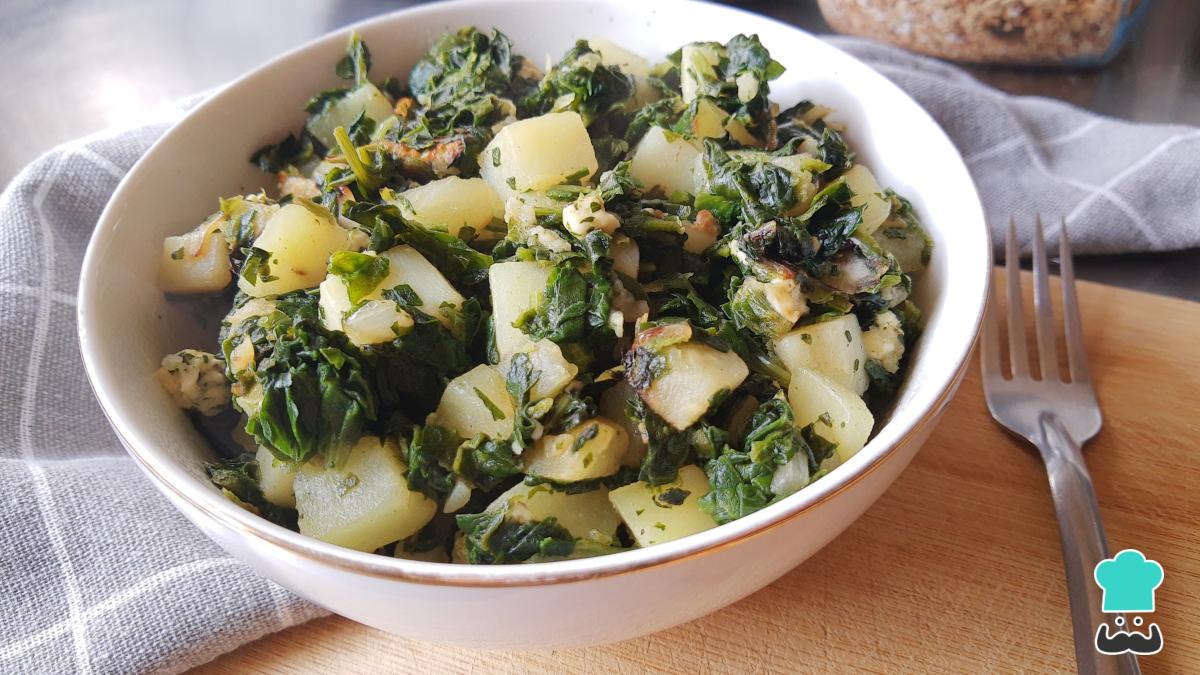 Receta de Espinacas con papas