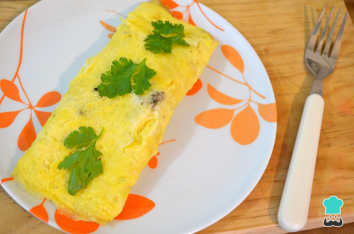 Receta de Omelette de queso crema y cilantro