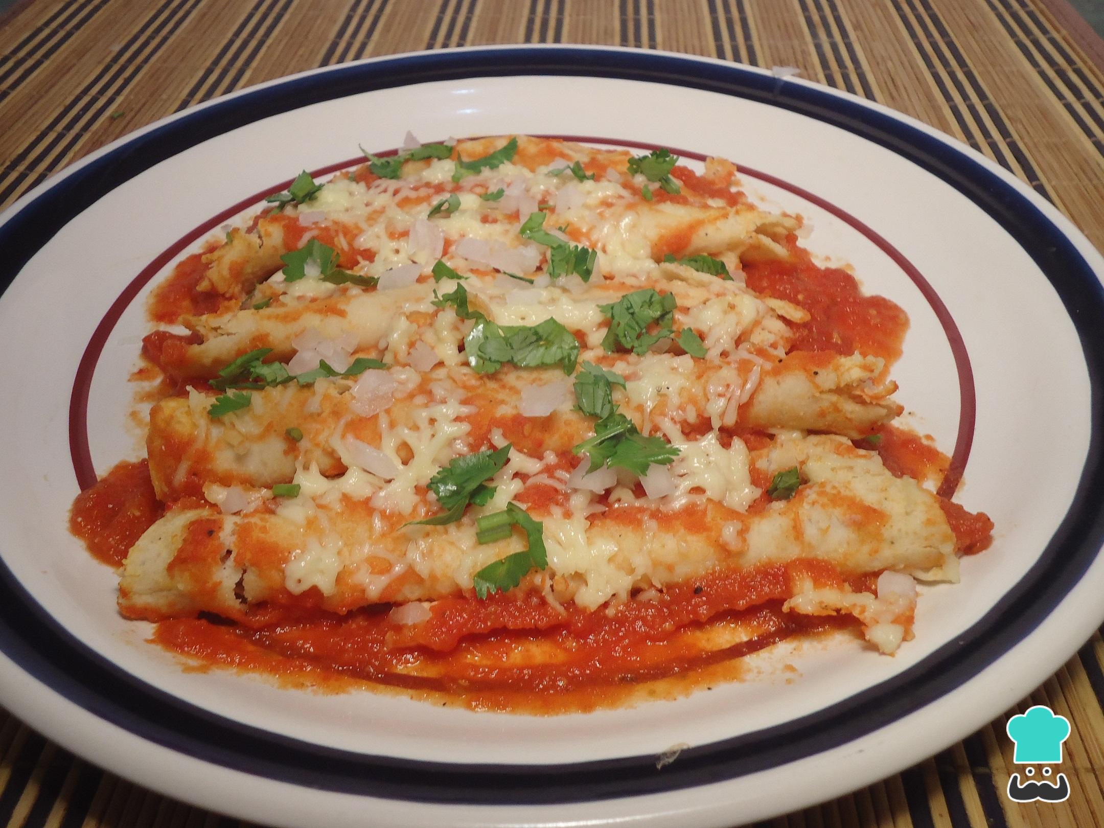 Enchiladas rojas de queso al horno Fácil