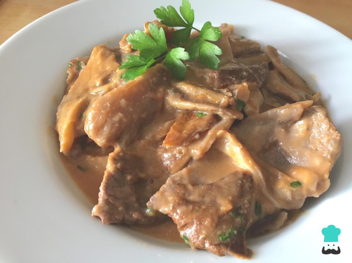 Receta de Fricandó con salsa de setas
