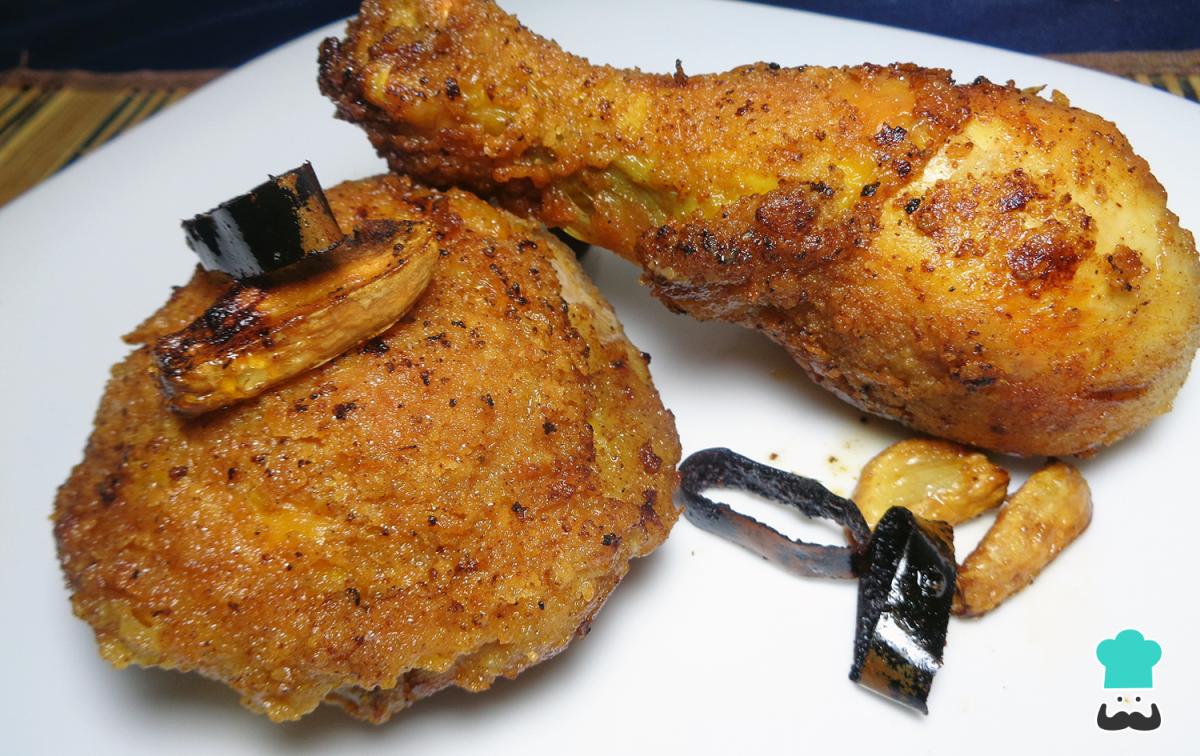 Receta de Pollo frito al ajillo crujiente
