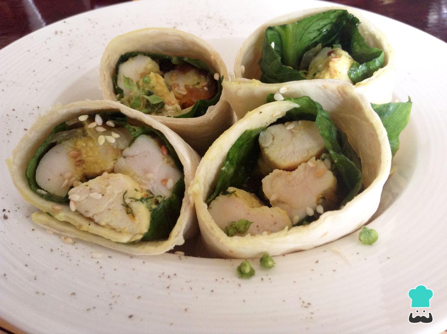 Wrap de pollo al curry