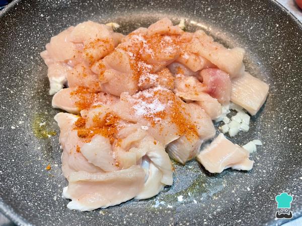 Receta de Alambre de pollo con queso - Paso 3