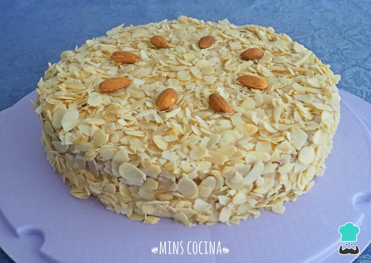 Receta de Tarta de almendras y crema pastelera- ¡Sin gluten, sin lactosa y sin azúcar!