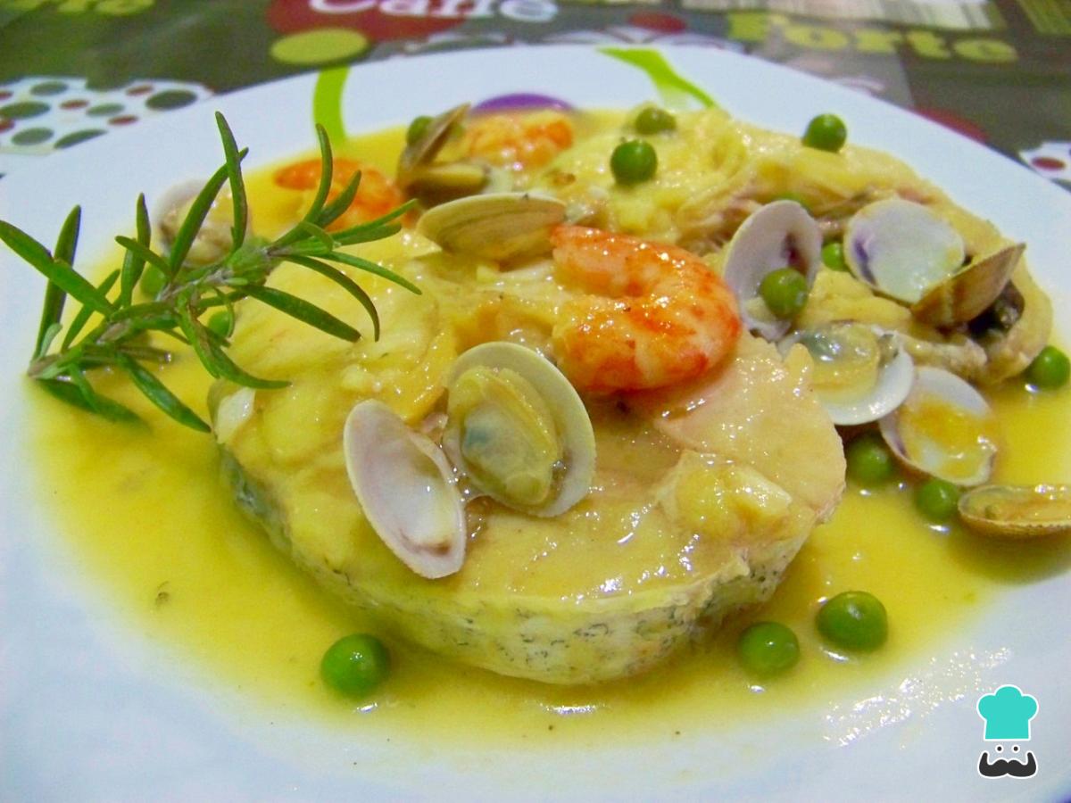 Receta de Churrasco de mero en salsa de mariscos