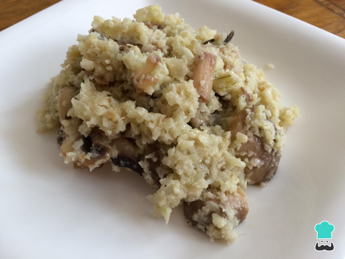 Receta de Risotto de coliflor y champiñones