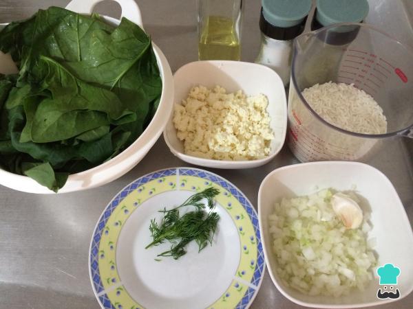 Receta de Arroz con espinacas griego - Paso 1