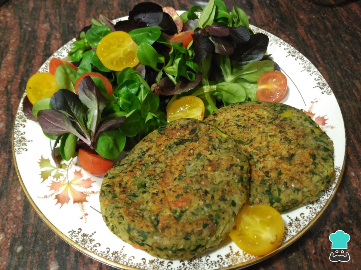 Receta de Hamburguesa de lentejas y espinacas