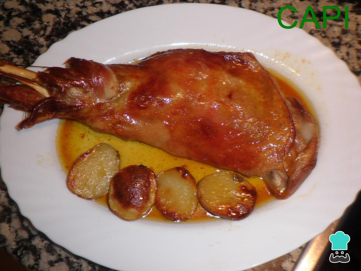 Receta de Pierna de cordero al horno con patatas