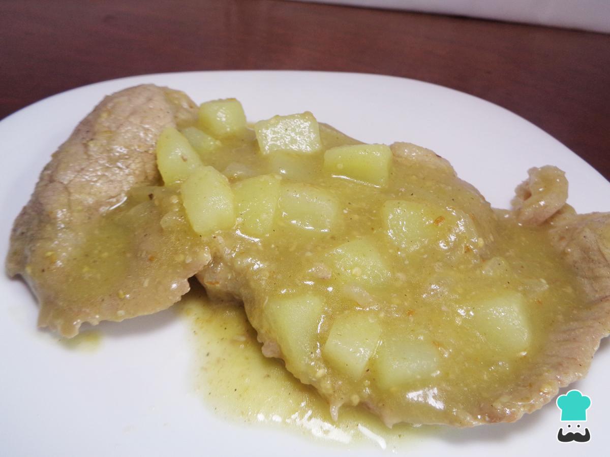 Receta de Carne de res en salsa verde con papas