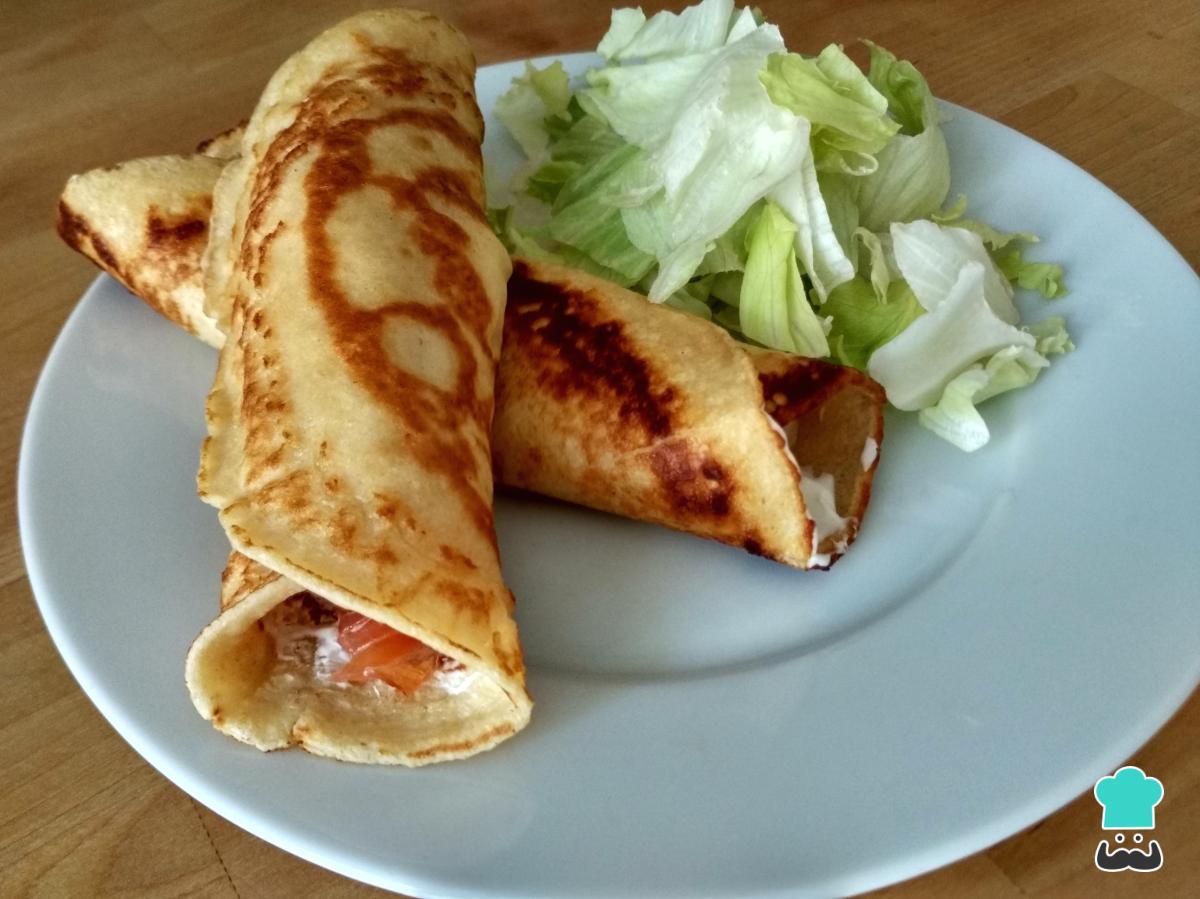 Receta de Crepes salados de salmón