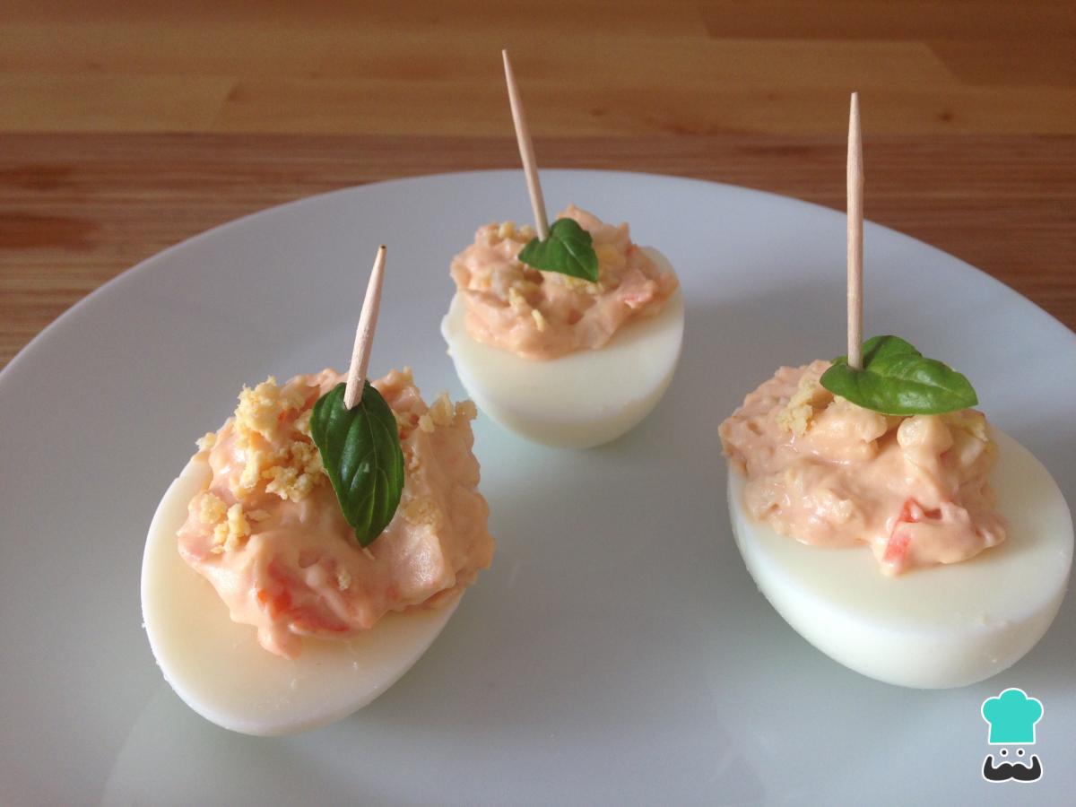 Receta de Huevos rellenos de surimi