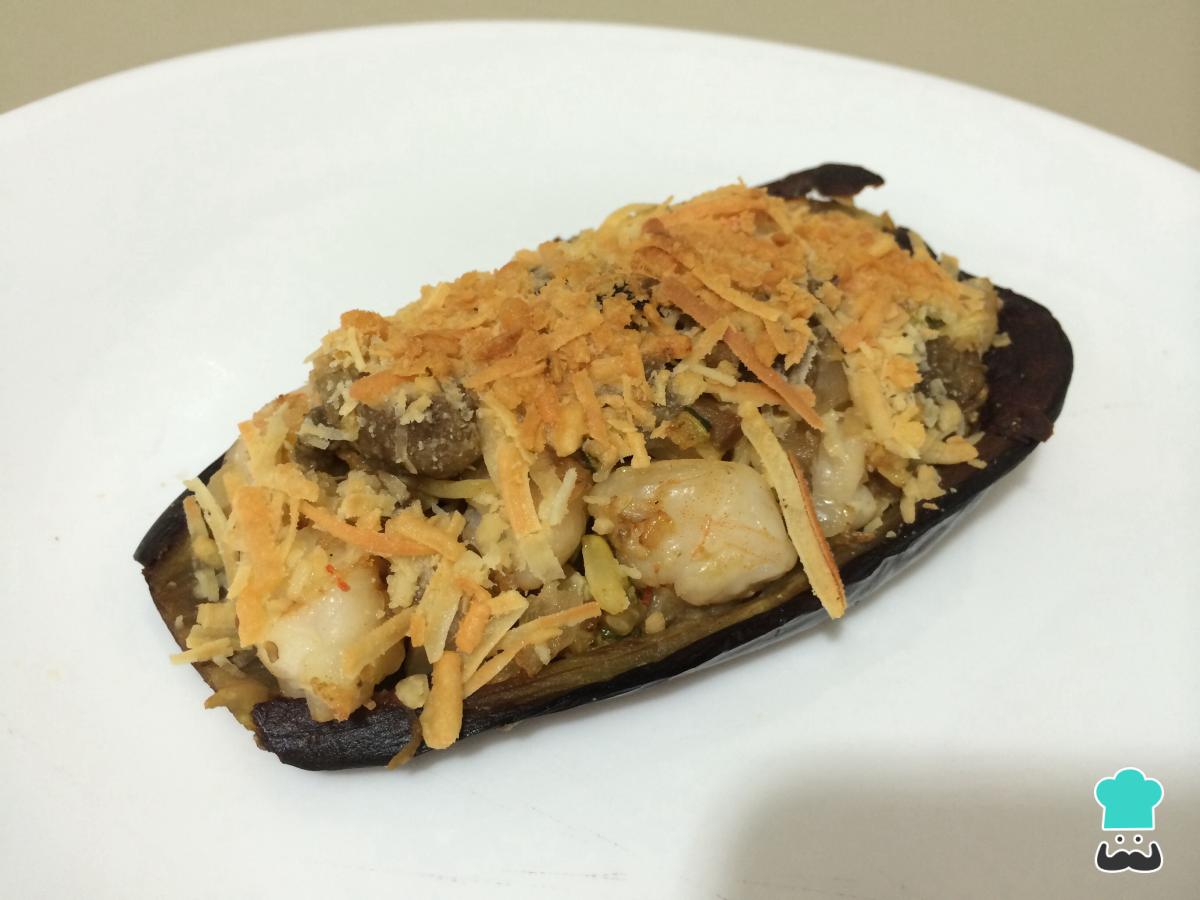 Receta de Berenjenas rellenas de gambas