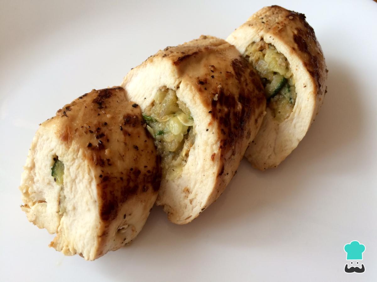 Receta de Pechugas rellenas de calabacín