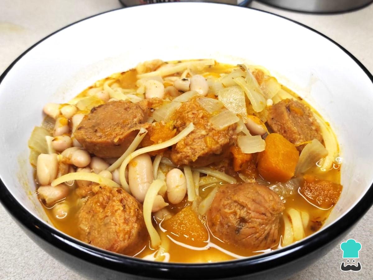 Receta de Porotos con rienda y longaniza