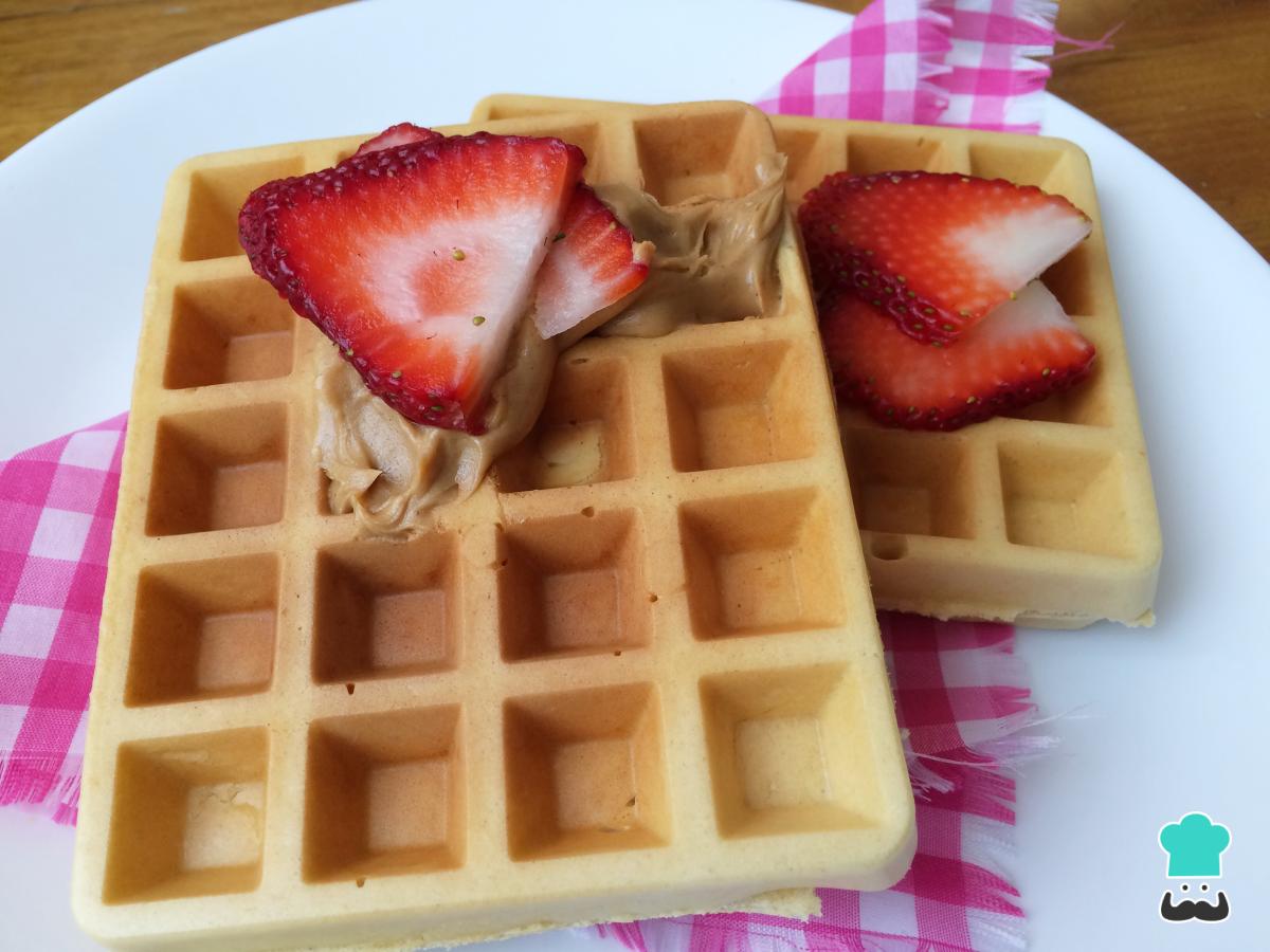 Receta de Waffles con mantequilla de maní