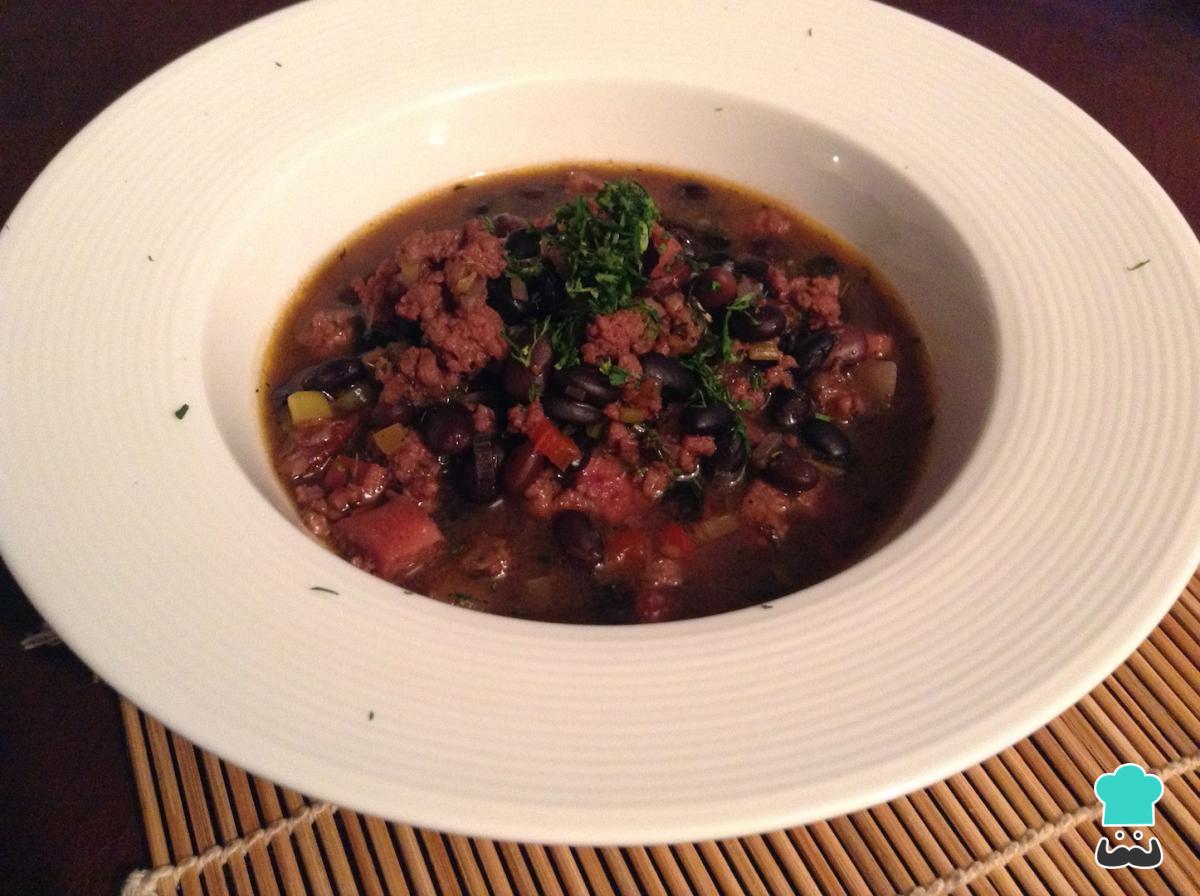 Receta de Fríjoles con carne molida