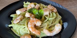 Receta de Espagueti verde con camarones