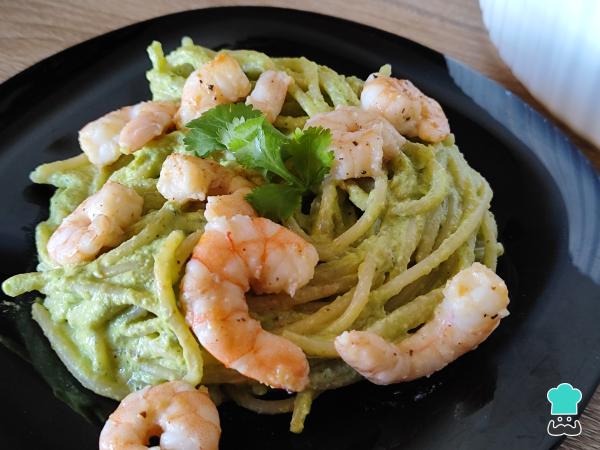 Receta de Espagueti verde con camarones - Paso 6