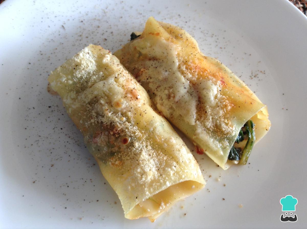 Receta de Canelones de espinaca y ricotta