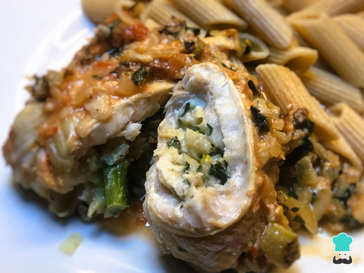 Receta de Rollitos de merluza rellenos de espinacas