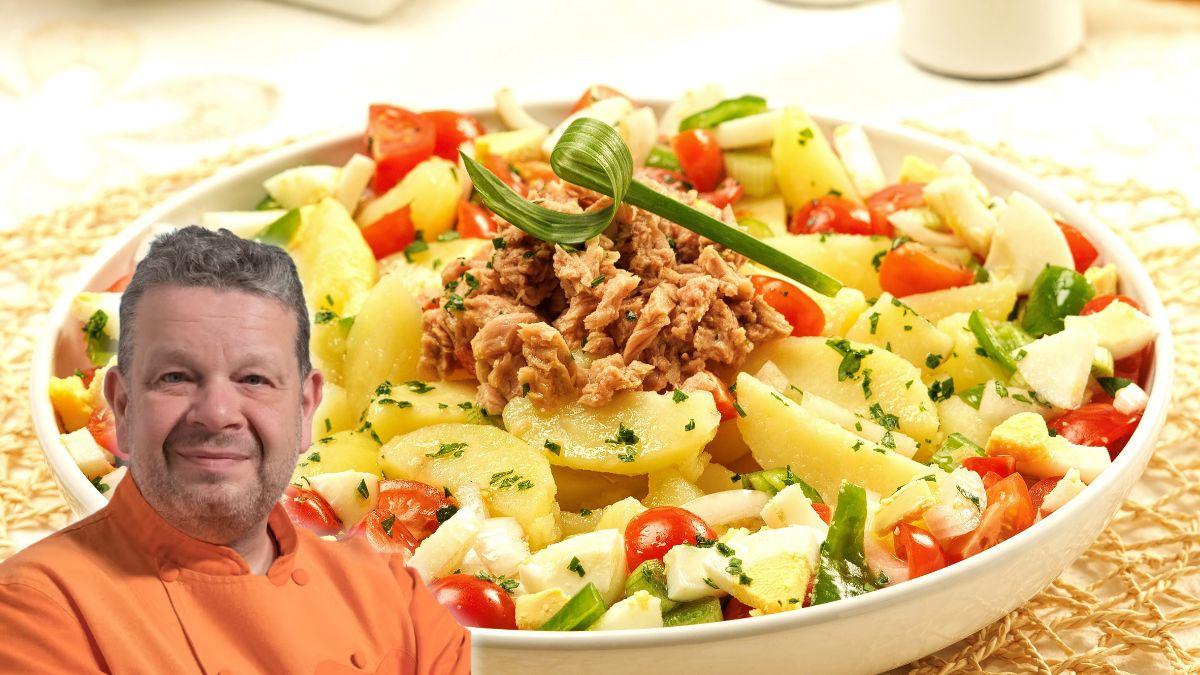 Alberto Chicote, chef: “La ensalada campera mejora con esta vinagreta de vinagre, ajo, sal, pimentón dulce y aceite en este orden”