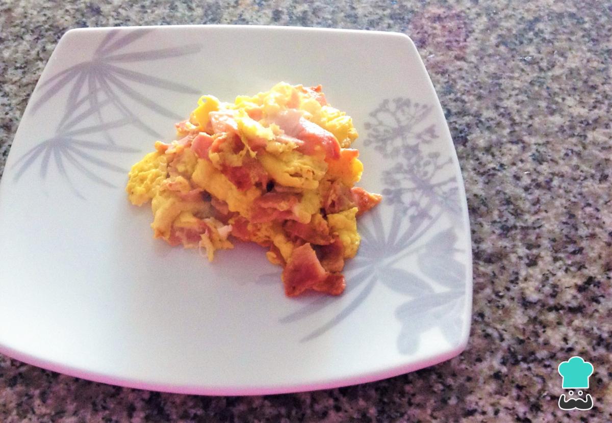 Receta de Huevos revueltos con jamón