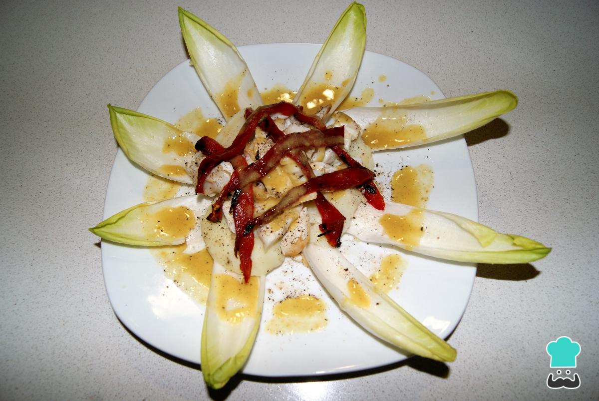 Receta de Ensalada de endivias con bacalao