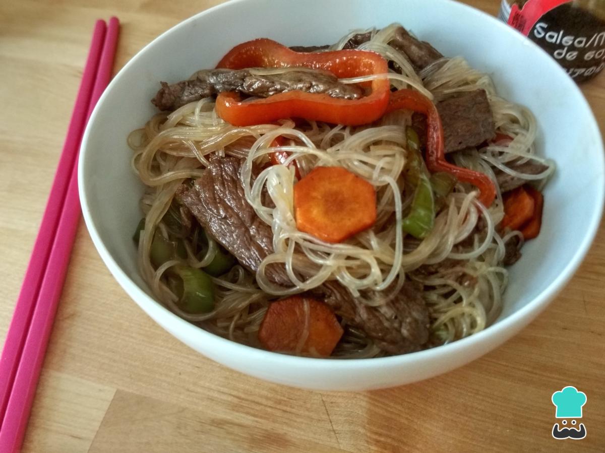 Receta de Noodles con ternera