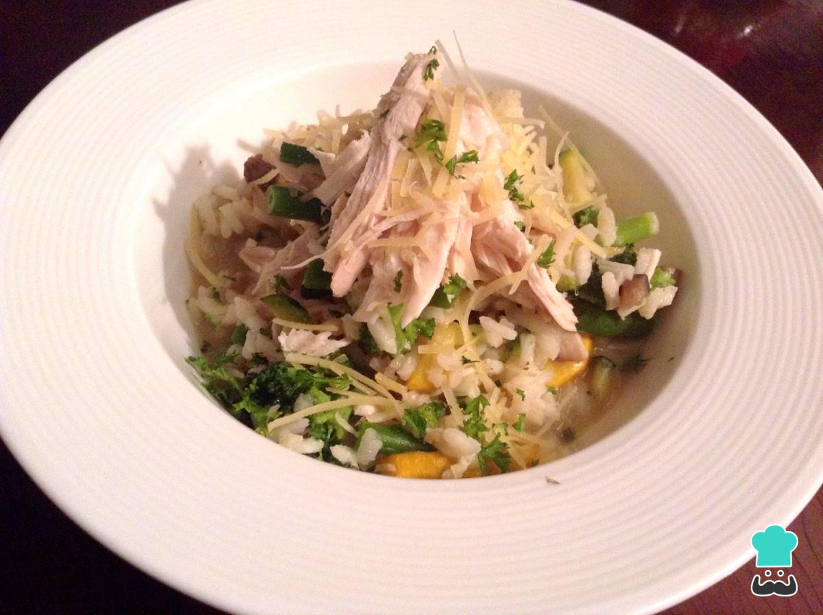 Receta de Risotto de pollo y verduras