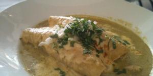 Enchilada de camarones y espinaca