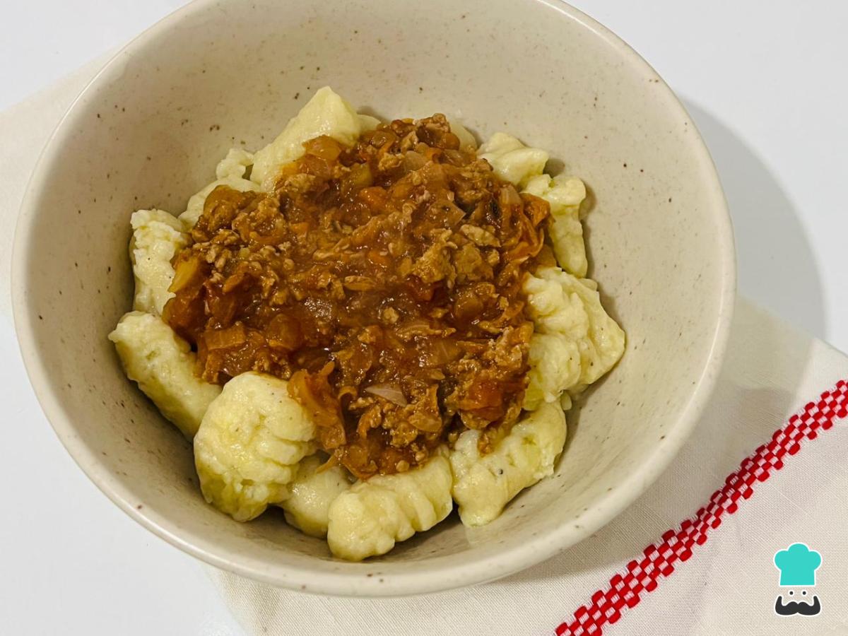 Receta de Ñoquis con salsa boloñesa