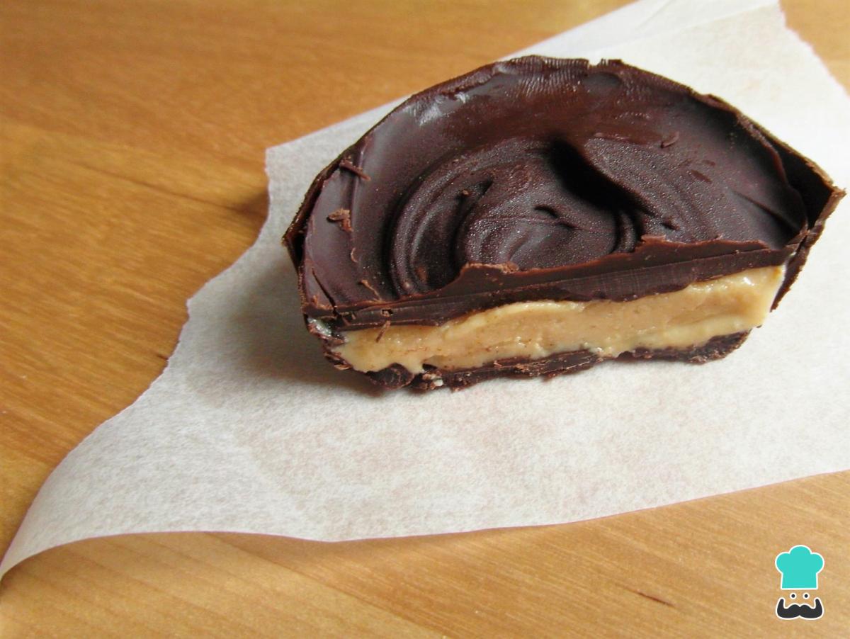 Receta de Bombones de chocolate y crema de cacahuete