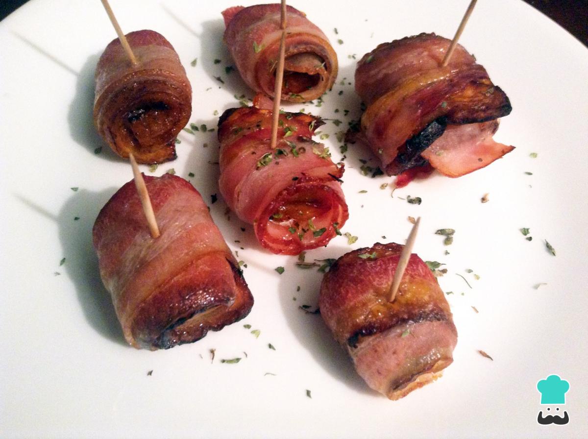 Receta de Rollitos de plátano maduro con tocineta