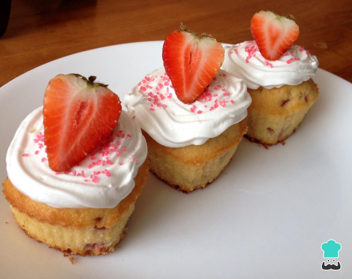 Receta de Cupcakes de fresa
