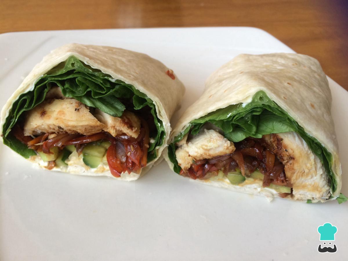 Receta de Wrap de pollo y vegetales