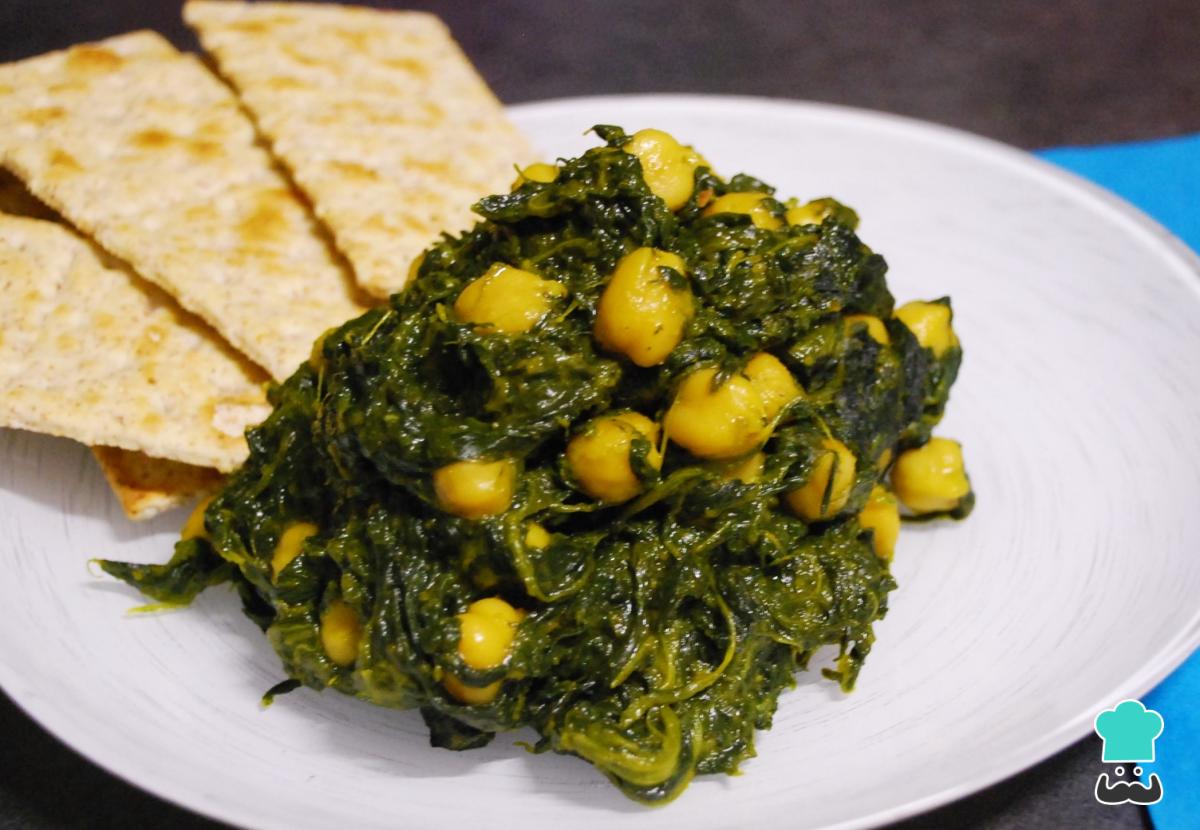 Receta de Espinacas con garbanzos