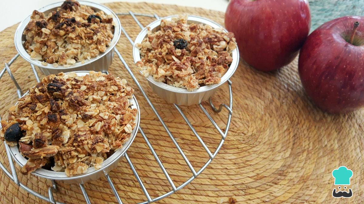 Receta de Crumble de manzana y avena saludable