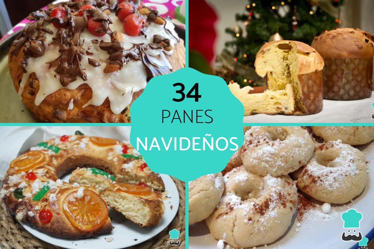 34 panes navideños