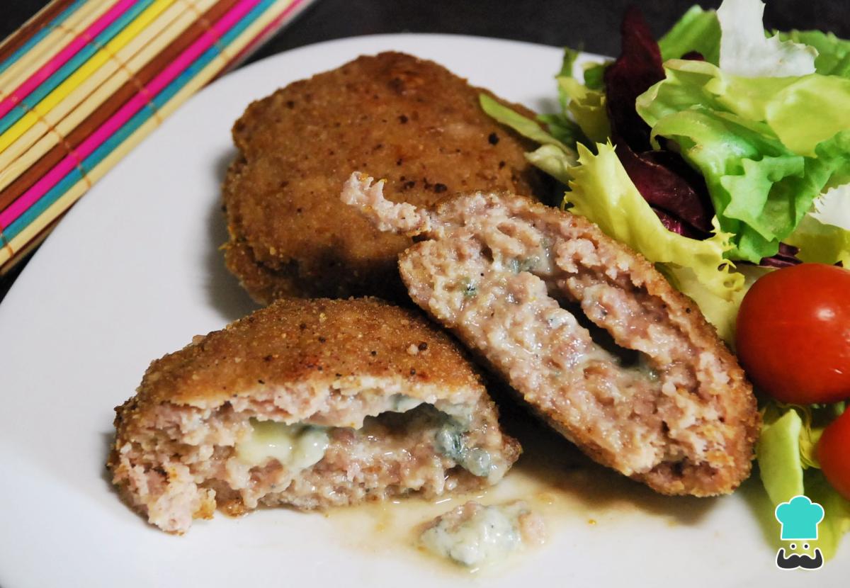 Receta de Hamburguesa rellena de queso azul