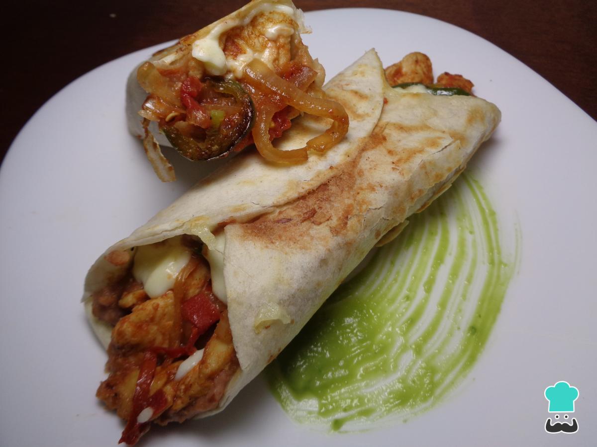 Receta de Burrito de pollo a la mexicana