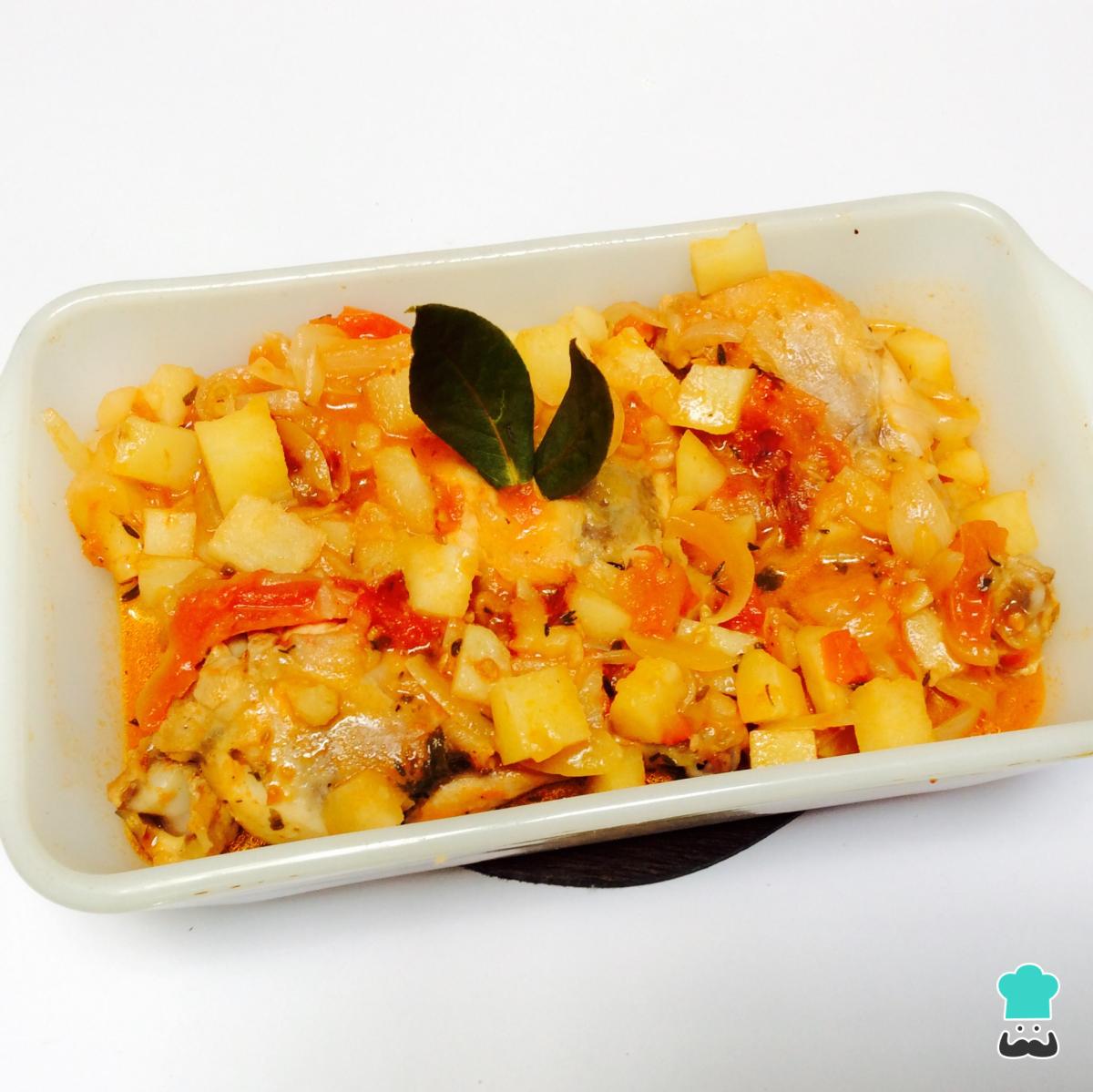 Receta de Pollo guisado con papas