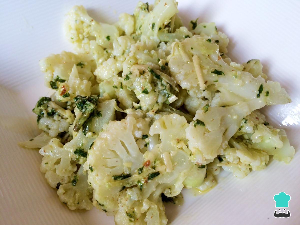 Receta de Coliflor al pesto