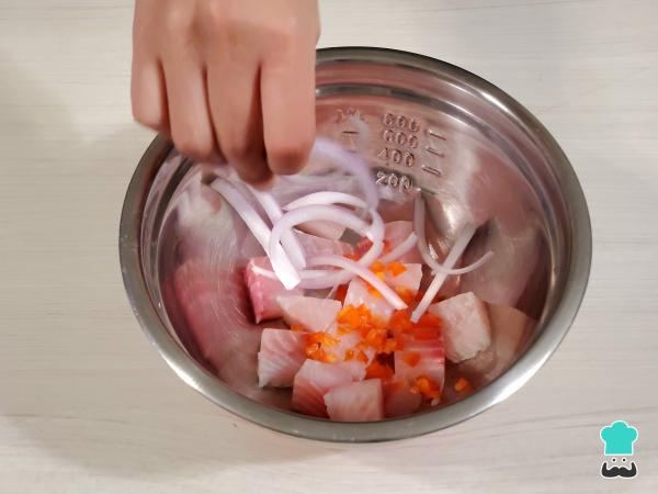 Receta de Ceviche de corvina peruano - Paso 3