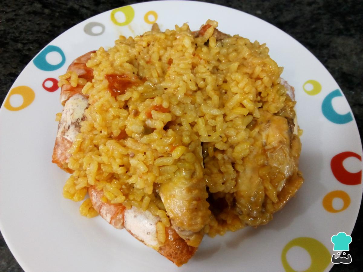 Receta de Paella de pollo y gambas