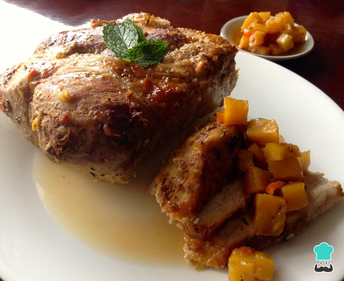 Receta de Pierna de puerco en salsa de piña