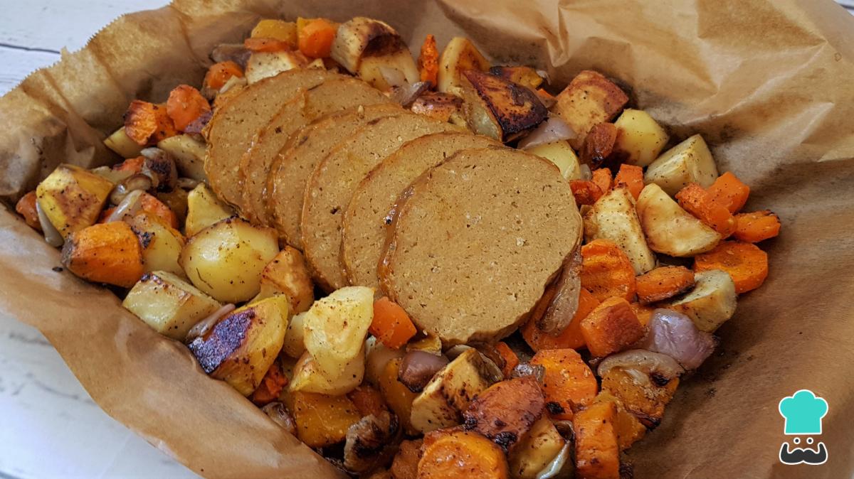 Receta de Rollo de carne vegano