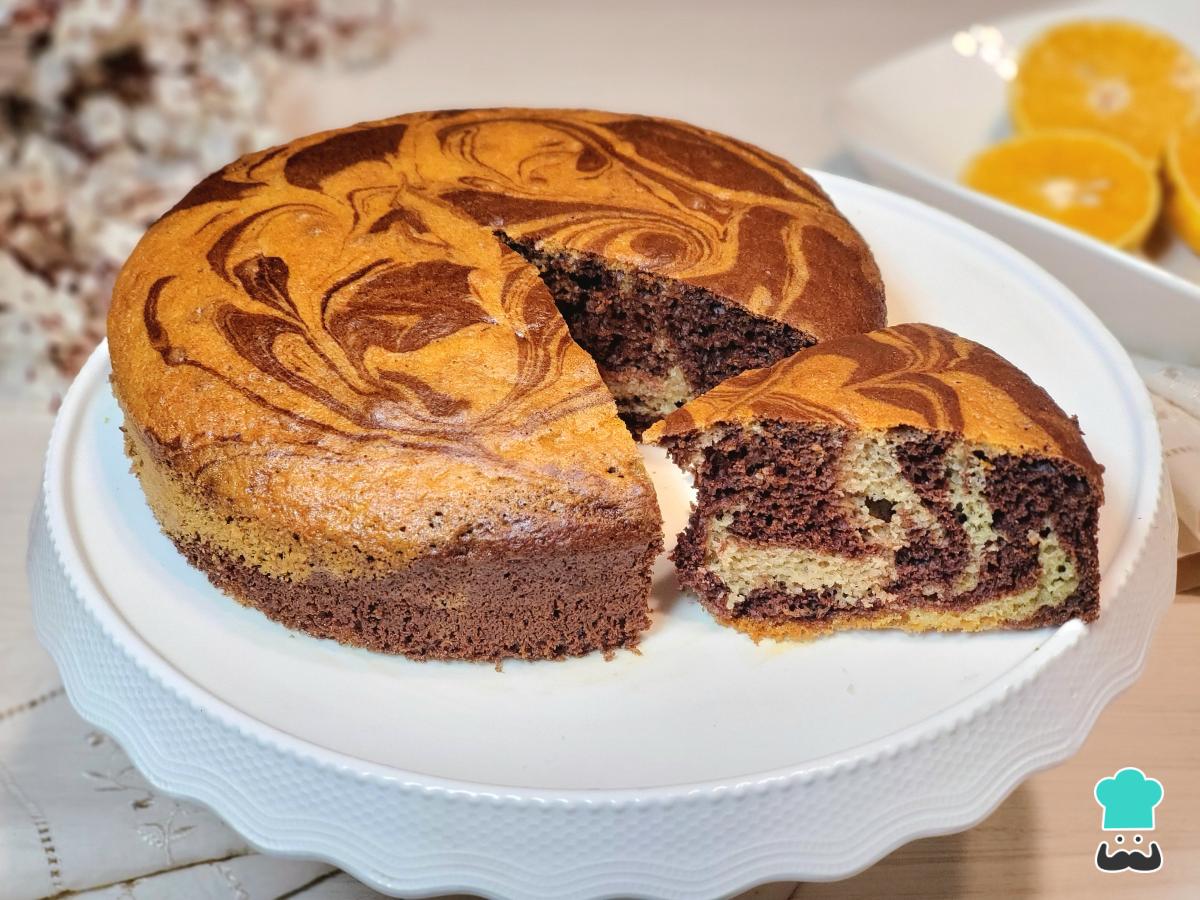 Receta de Bizcochuelo marmolado esponjoso