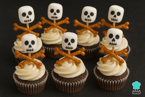 Cupcakes de Halloween - Cupcakes de esqueletos
