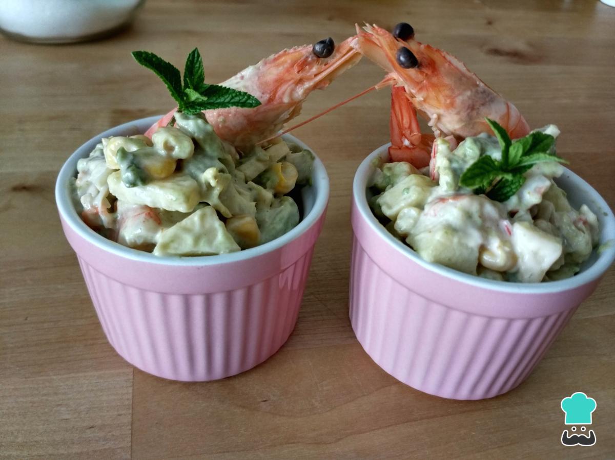 Receta de Cóctel de langostinos con aguacate